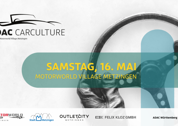 ADAC Carculture 2026 Event-Grafik in der Motorworld Village Metzingen bei Felix Kloz