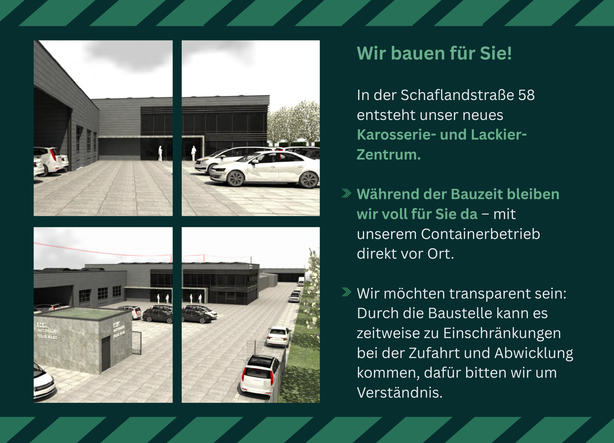 Wir bauen für Sie! In der Schaflandstraße 58 entsteht unser neues Karosserie- und Lackier-Zentrum.